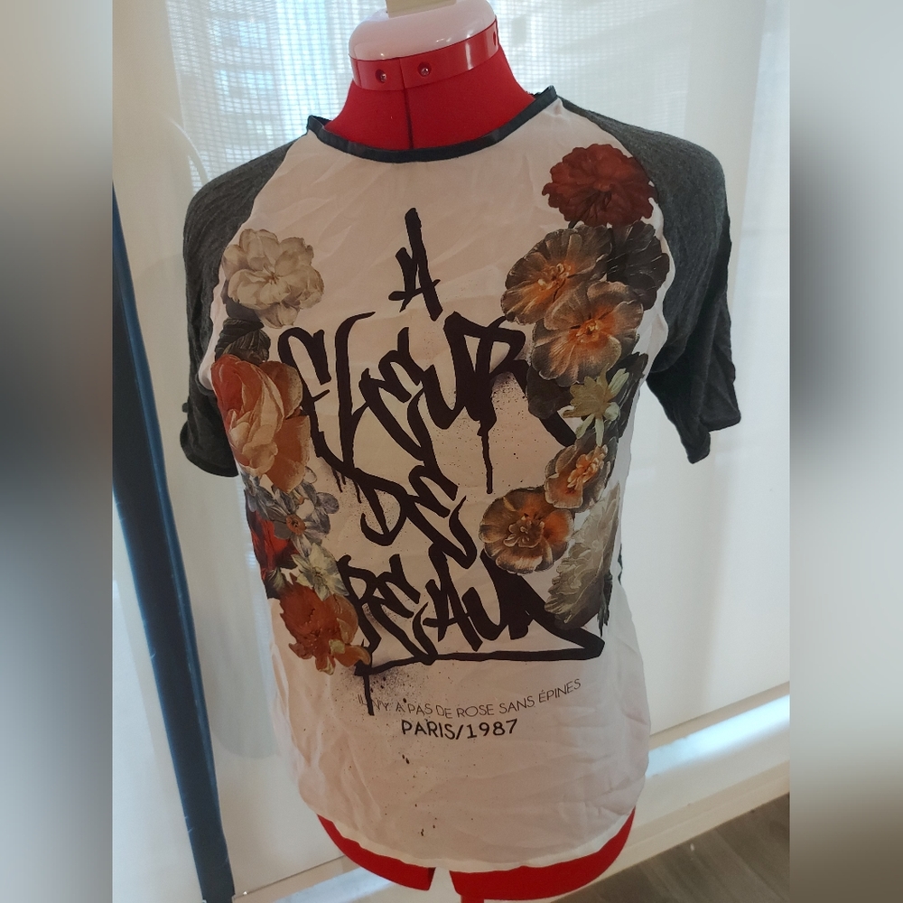 Zara floral print tee